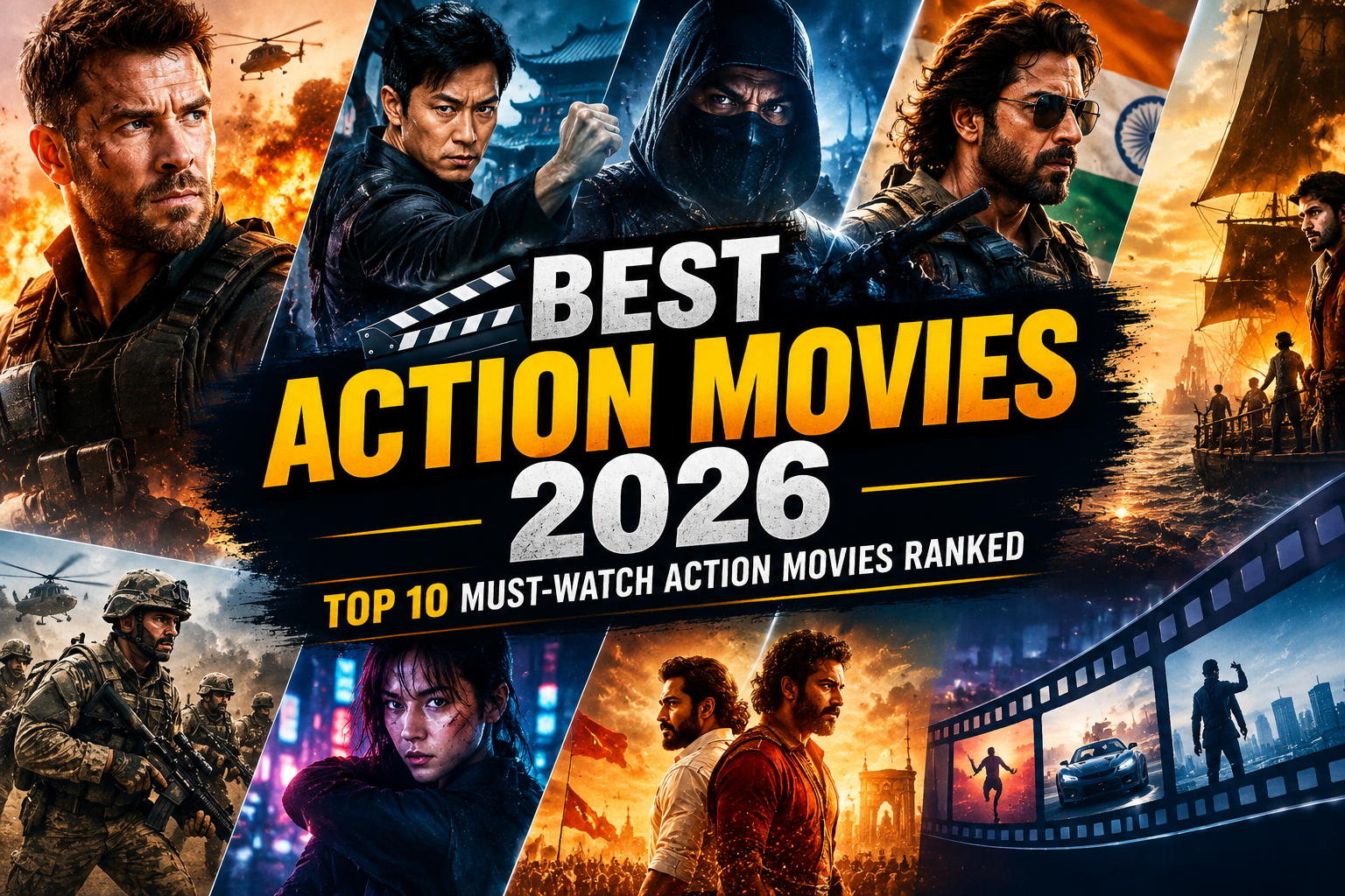 Best action movies to watch in 2026 featuring Hollywood, Indian, and Asian action cinema